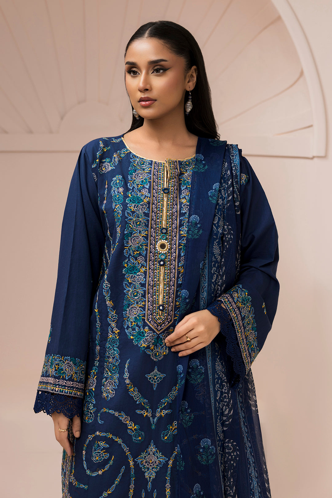 Embroidered Shirt Shalwar Dupatta - 0650