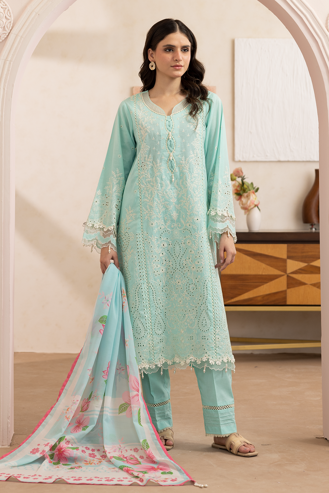Embroidered Shirt Shalwar Dupatta - 0651