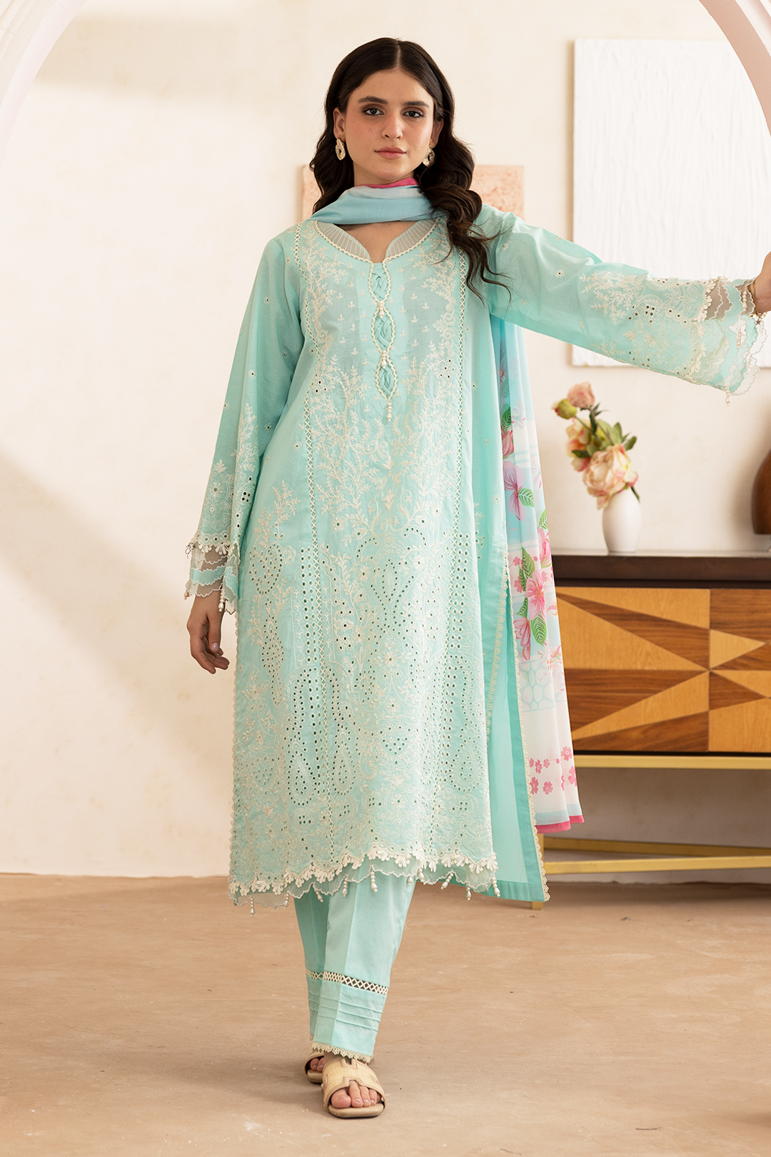 Embroidered Shirt Shalwar Dupatta - 0651