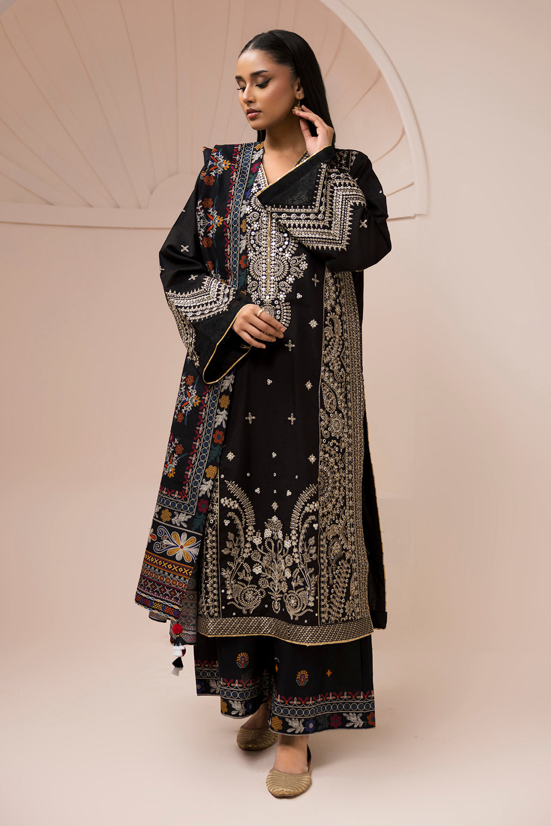 Embroidered Shirt Shalwar Dupatta - 0652
