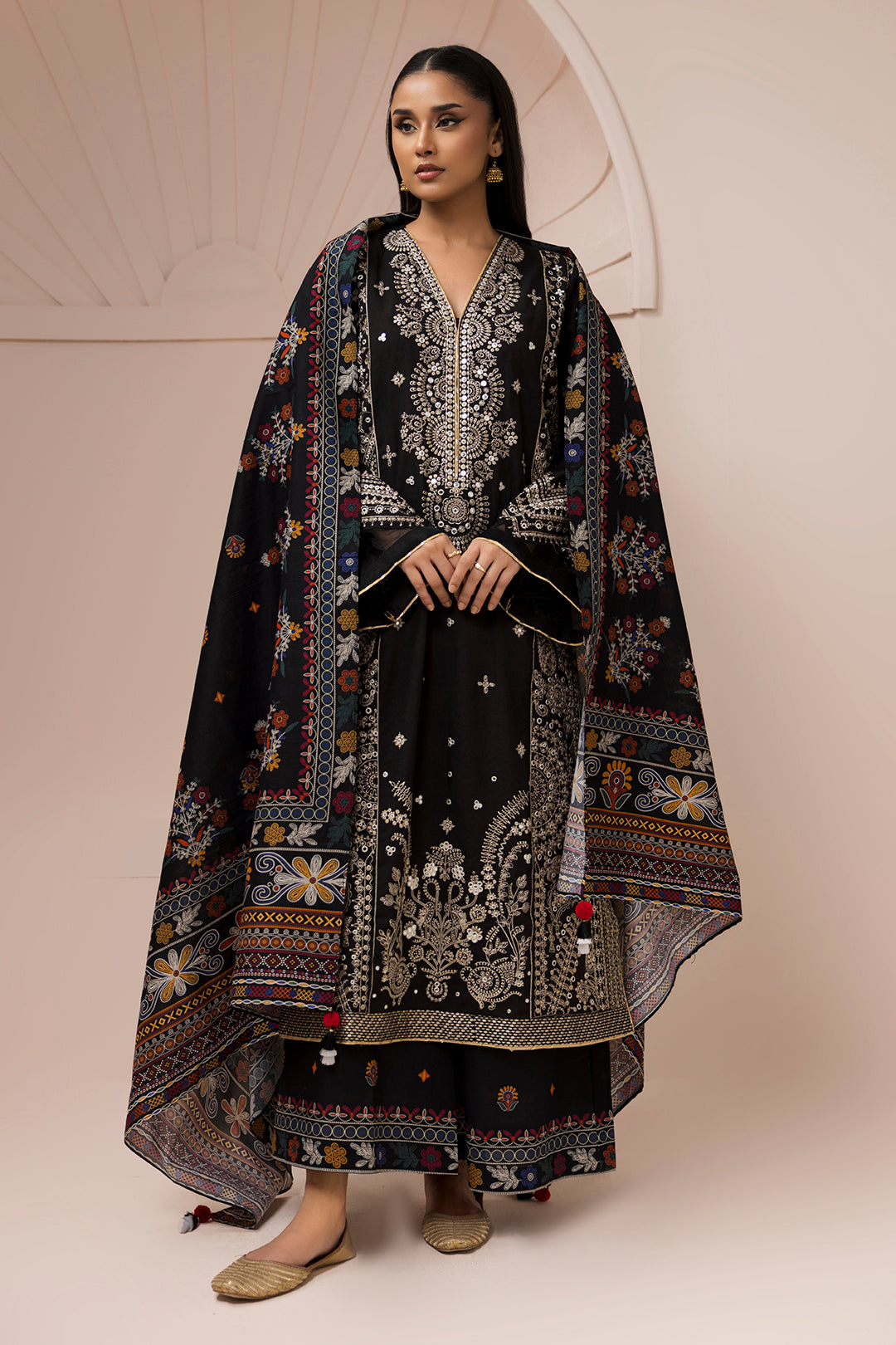Embroidered Shirt Shalwar Dupatta - 0652