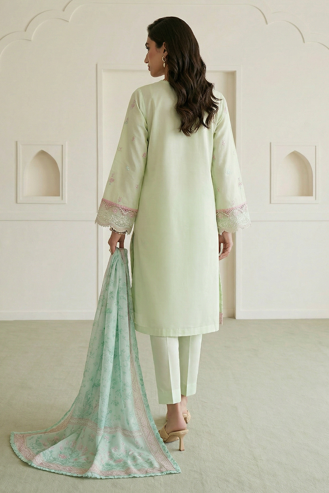 Embroidered Shirt Shalwar Dupatta - 0653