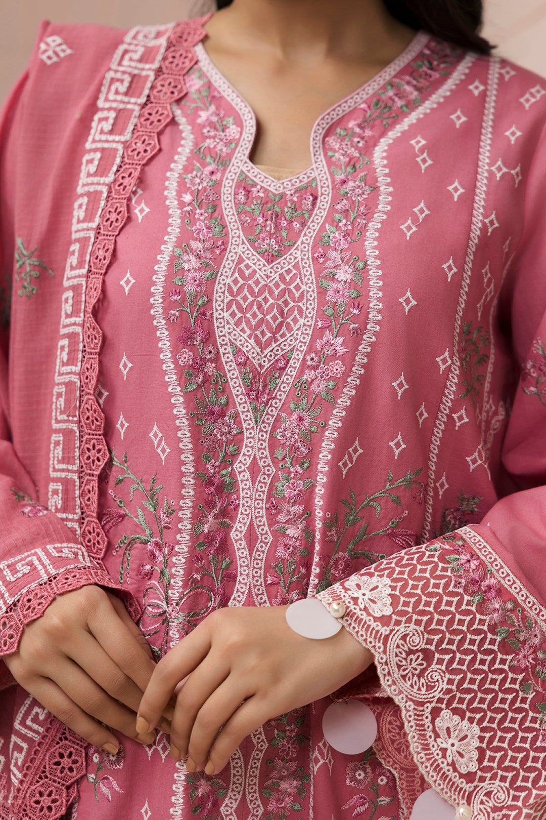 Embroidered Shirt Shalwar Dupatta - 0654