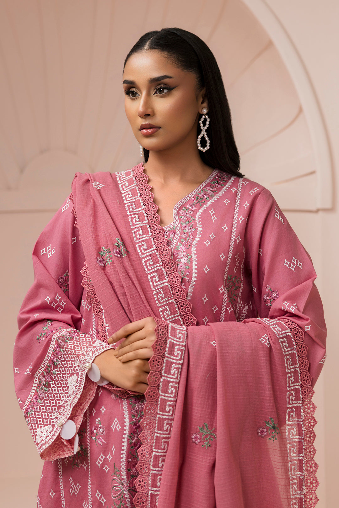 Embroidered Shirt Shalwar Dupatta - 0654