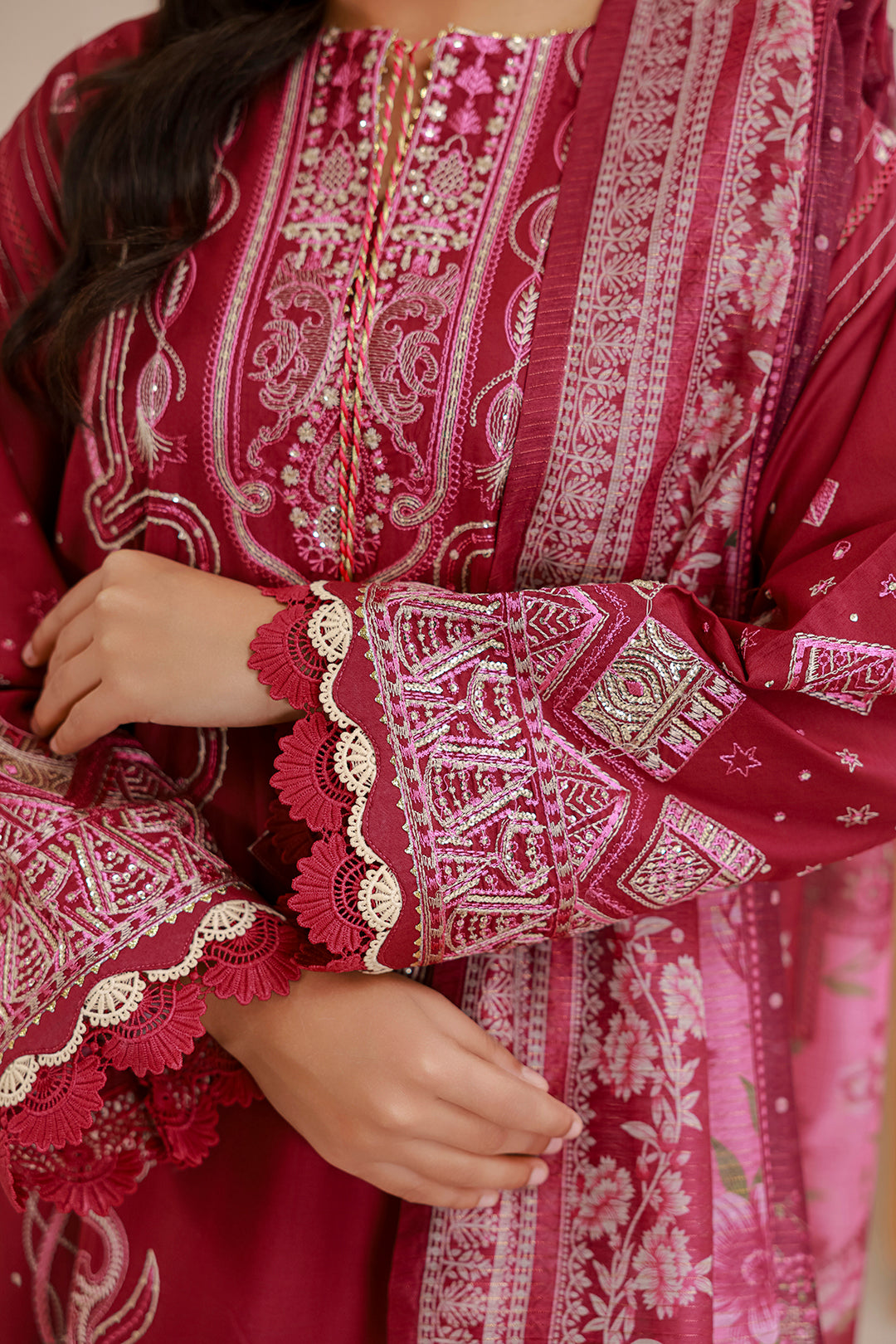 Embroidered Shirt Shalwar Dupatta - 0655
