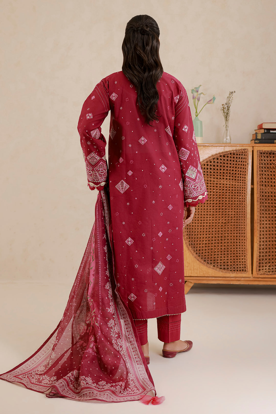 Embroidered Shirt Shalwar Dupatta - 0655