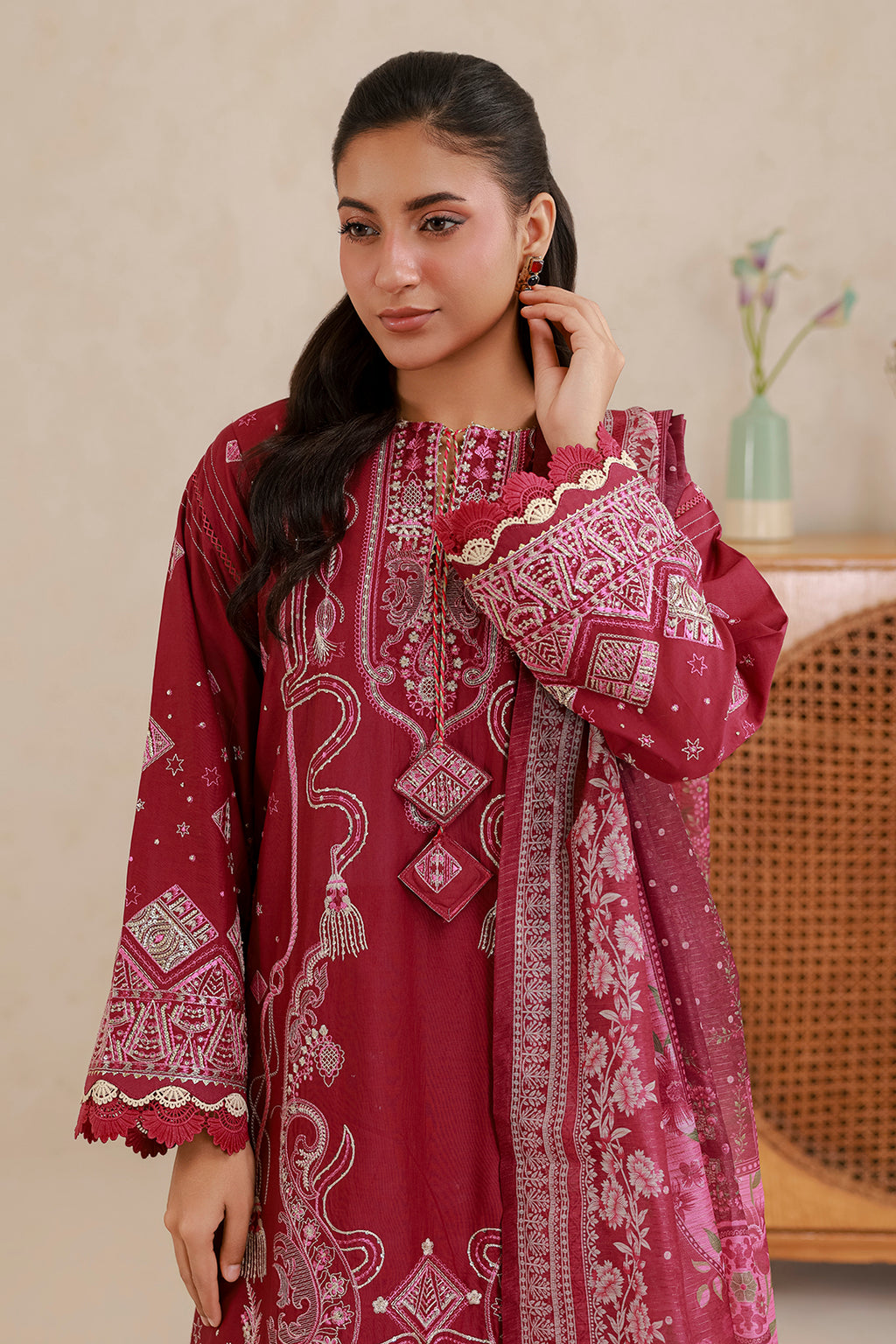 Embroidered Shirt Shalwar Dupatta - 0655