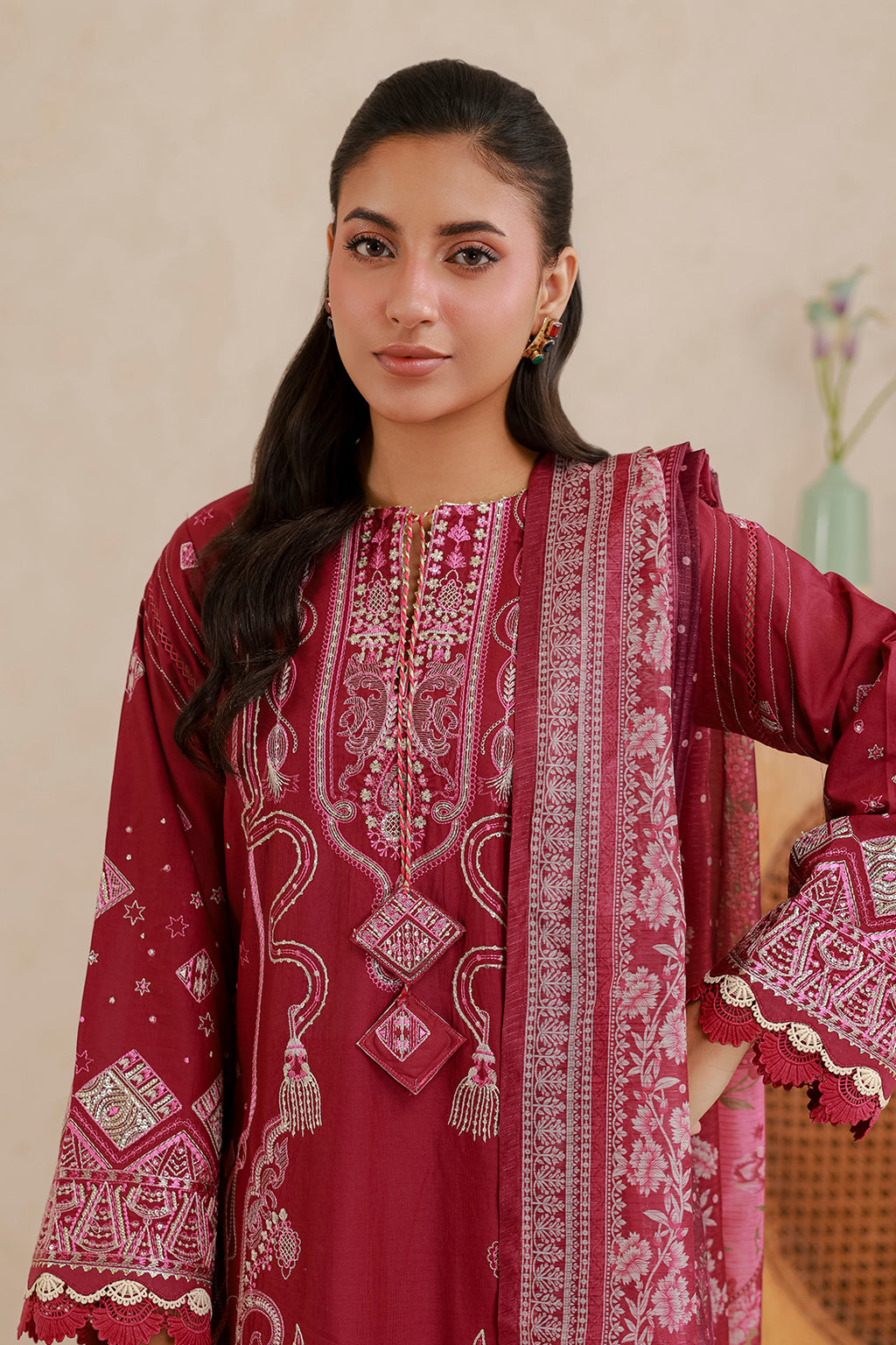 Embroidered Shirt Shalwar Dupatta - 0655