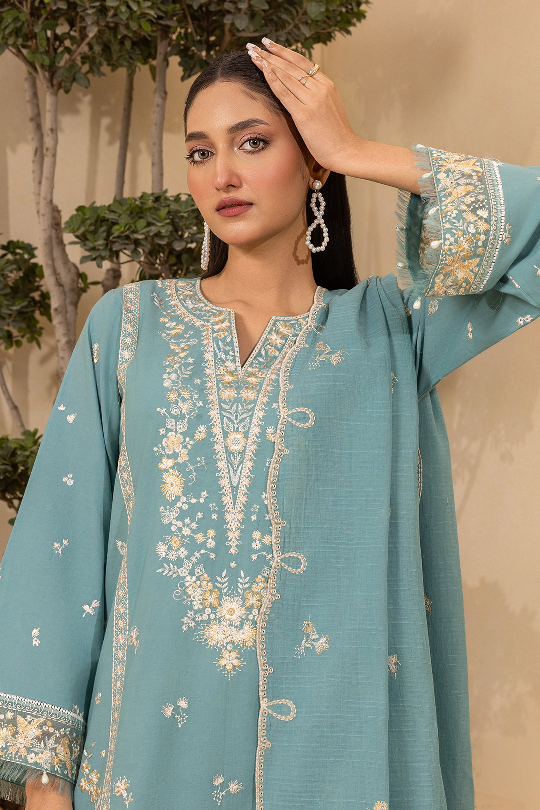 Embroidered Shirt Shalwar Dupatta - 0656