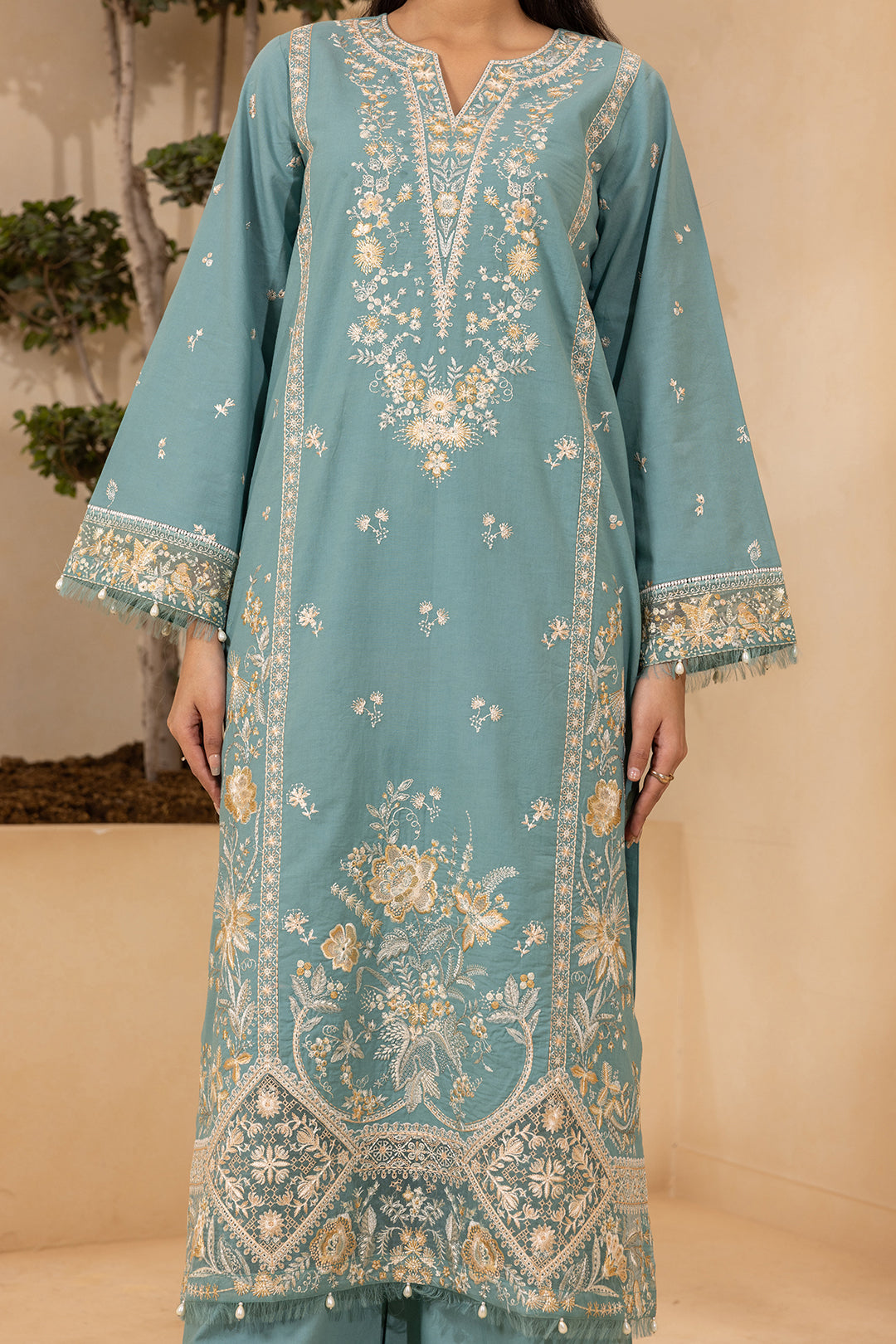 Embroidered Shirt Shalwar Dupatta - 0656