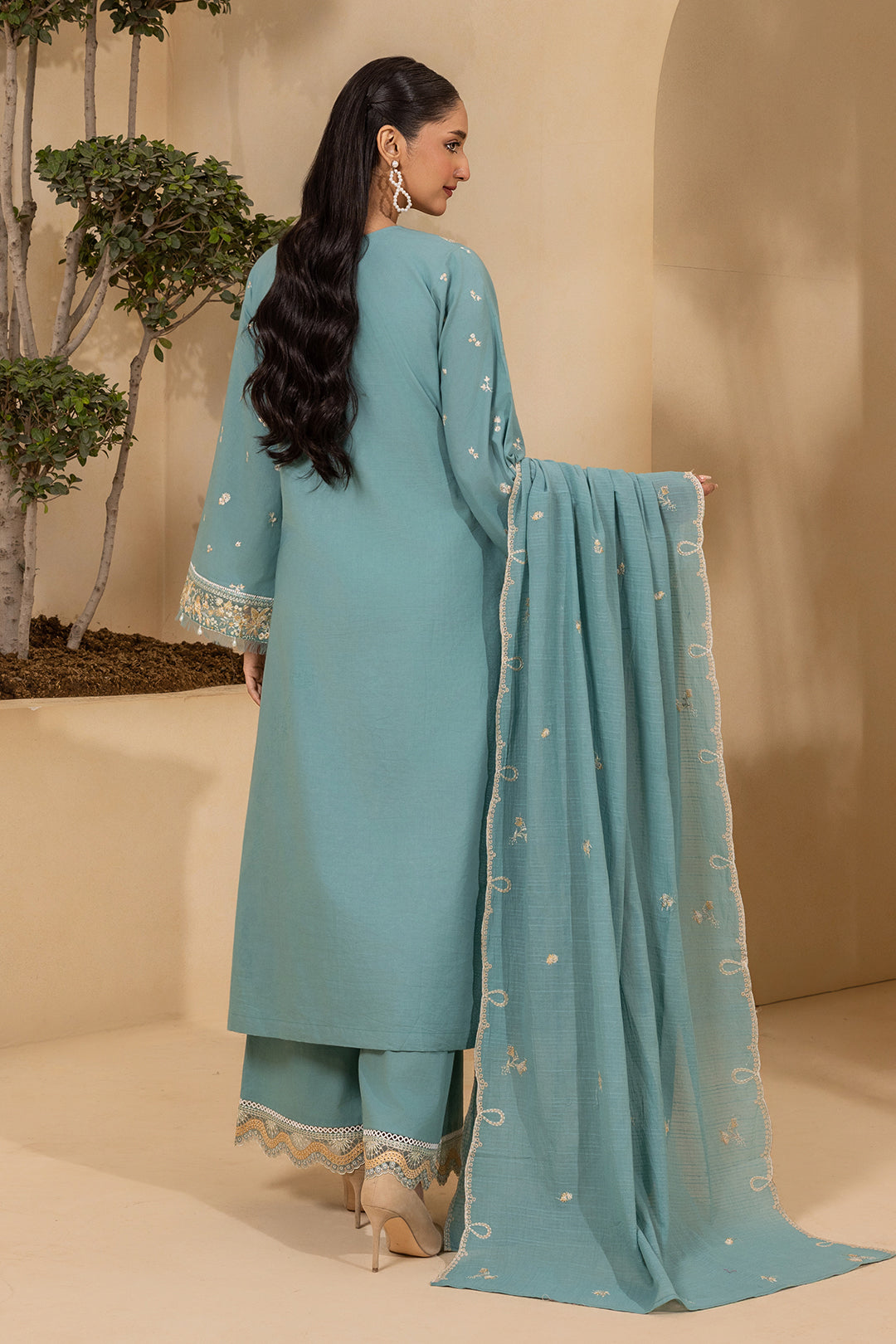 Embroidered Shirt Shalwar Dupatta - 0656