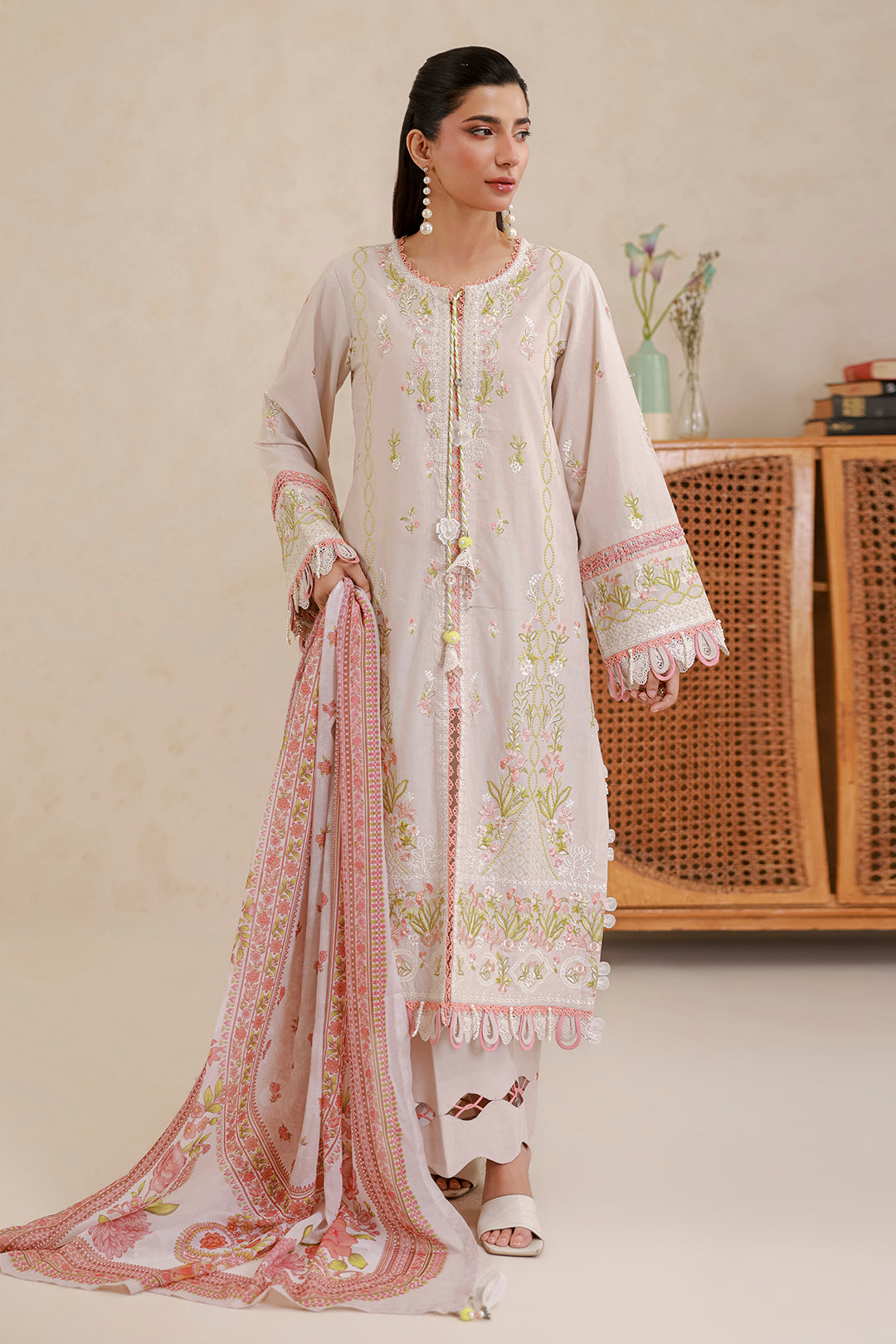 Embroidered Shirt Shalwar Dupatta - 0659