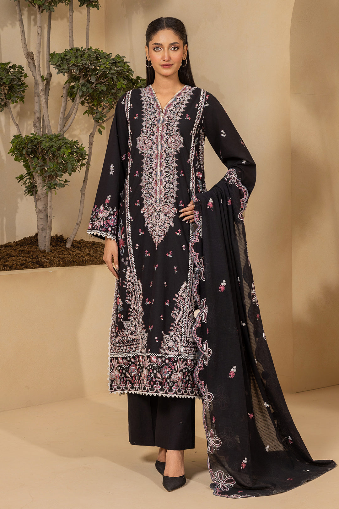 Embroidered Shirt Shalwar Dupatta - 0660