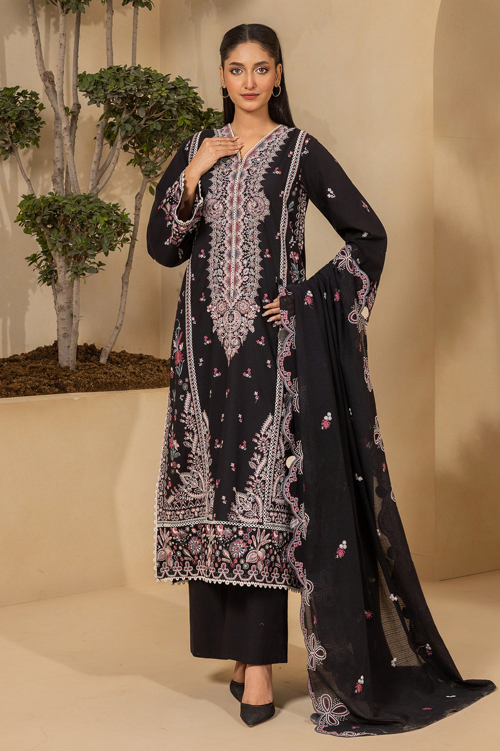 Embroidered Shirt Shalwar Dupatta - 0660