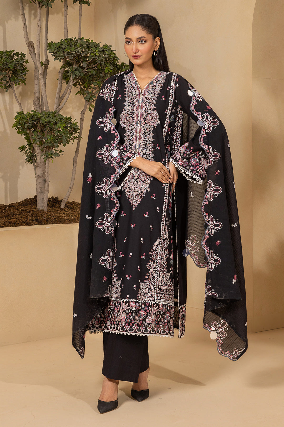 Embroidered Shirt Shalwar Dupatta - 0660