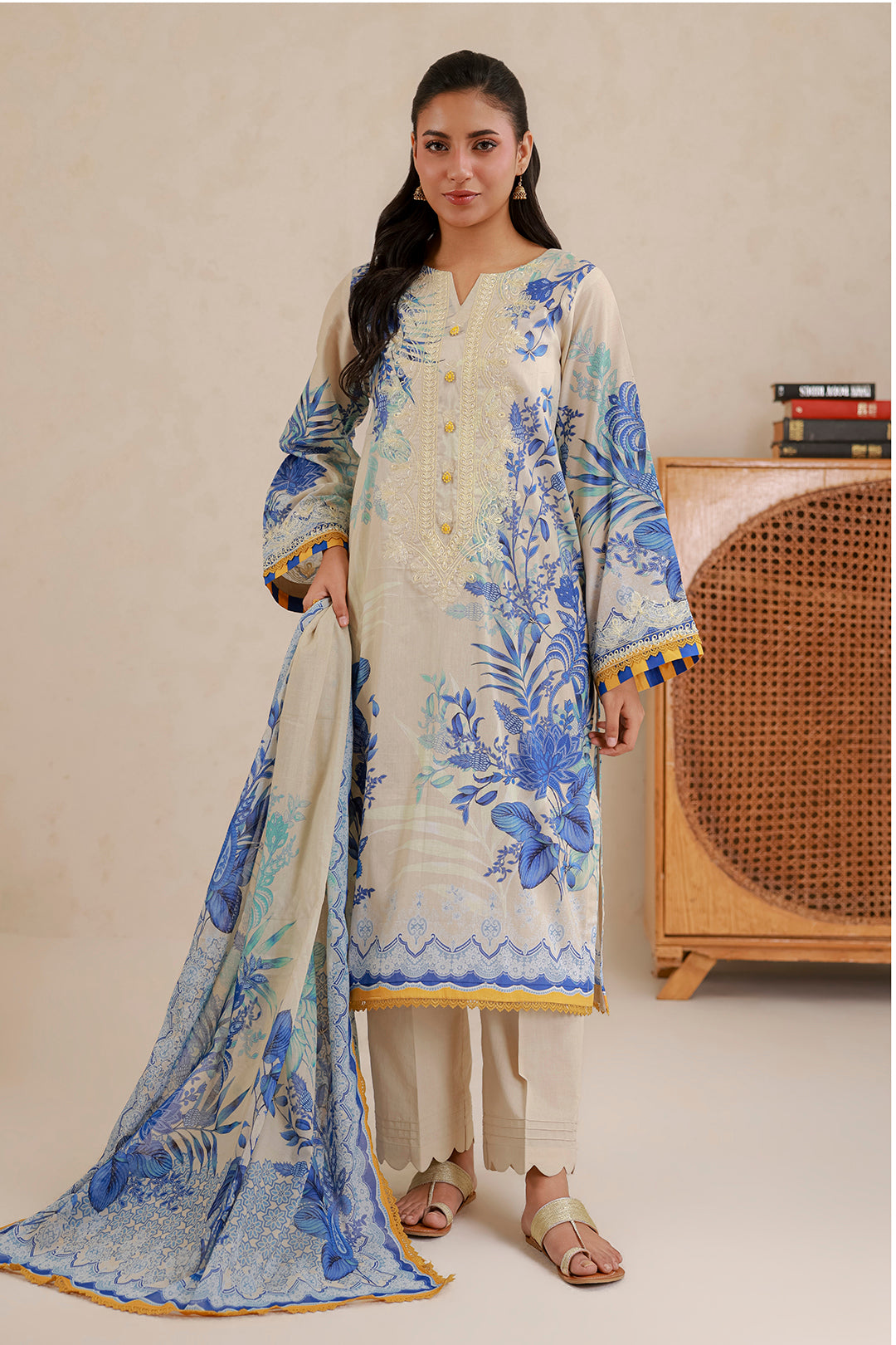 Embroidered Shirt Shalwar Dupatta - 0705
