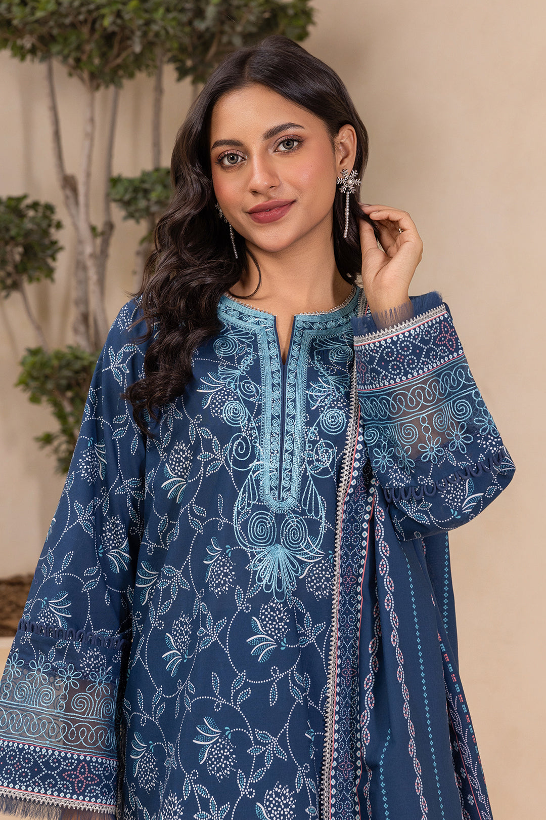 Embroidered Shirt Shalwar Dupatta - 0708