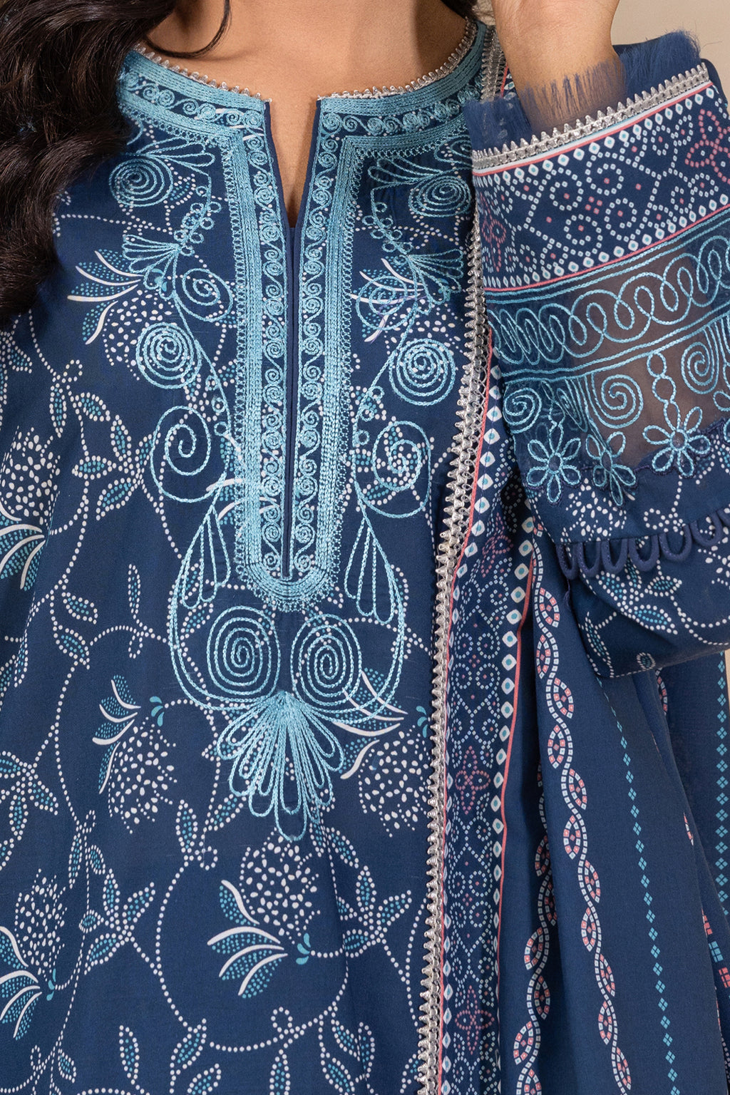 Embroidered Shirt Shalwar Dupatta - 0708
