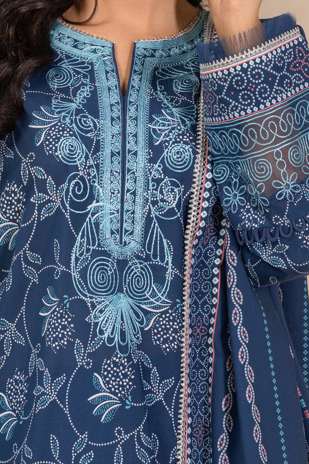 Embroidered Shirt Shalwar Dupatta - 0708
