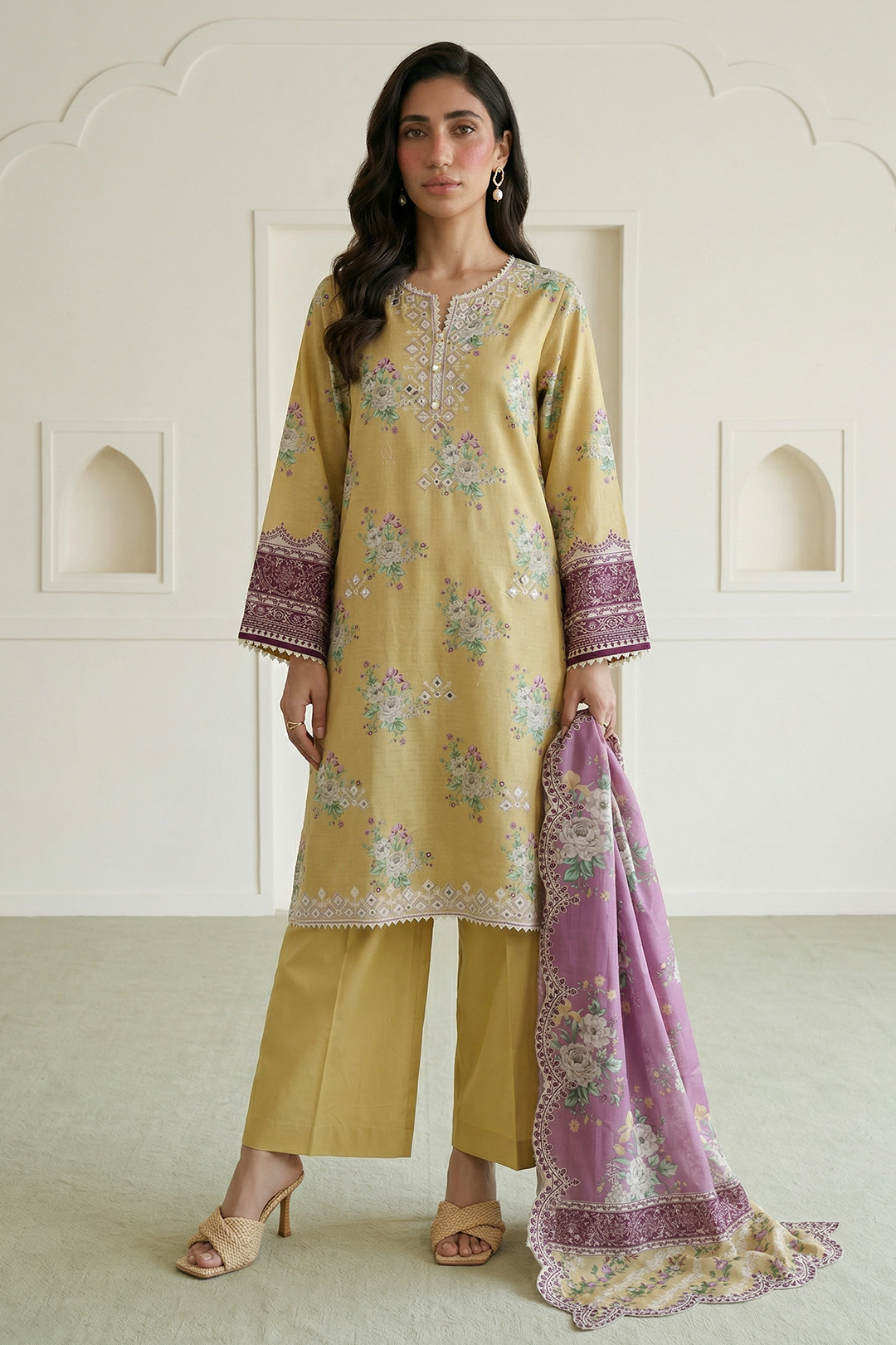 Embroidered Shirt Shalwar Dupatta - 0709