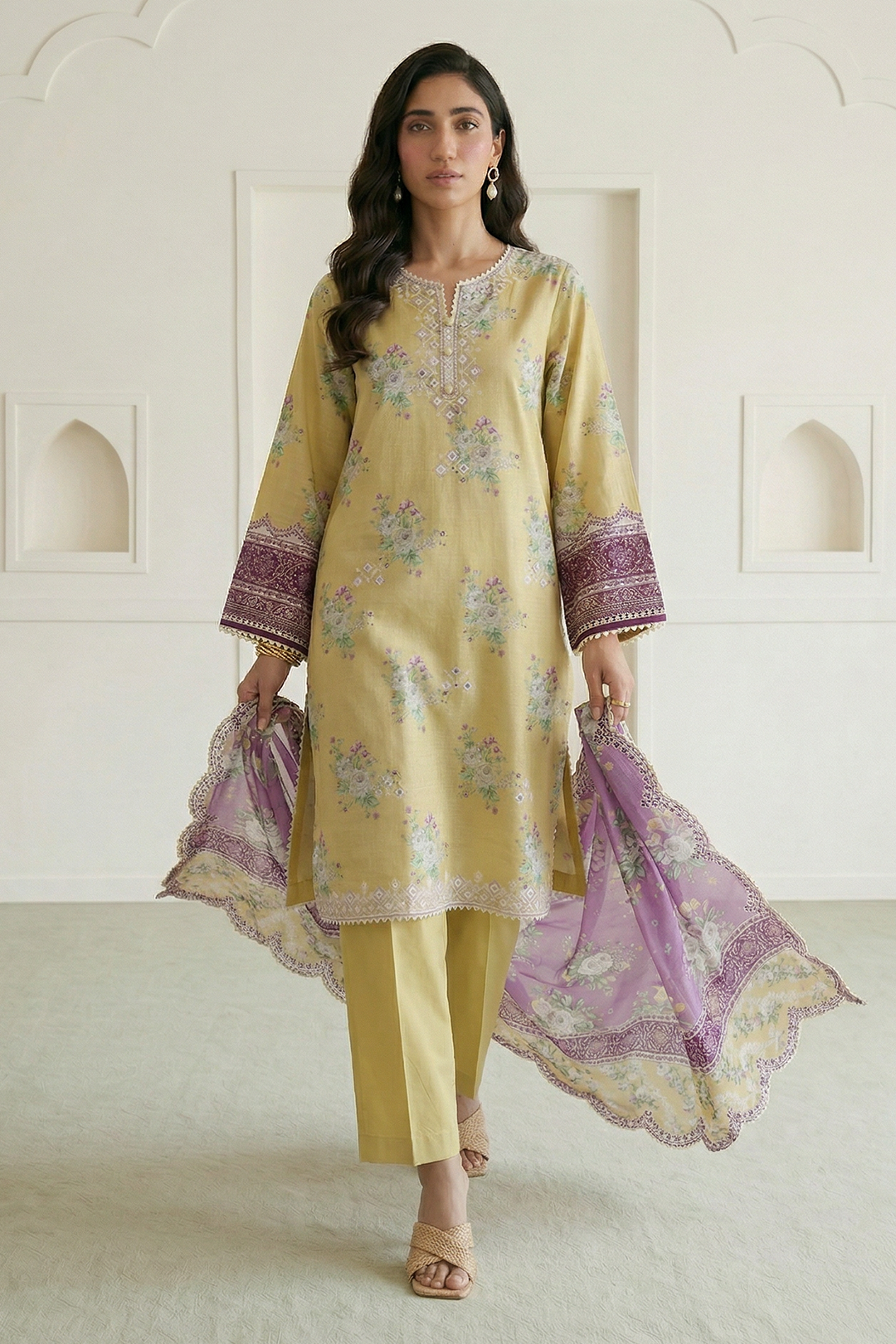 Embroidered Shirt Shalwar Dupatta - 0709