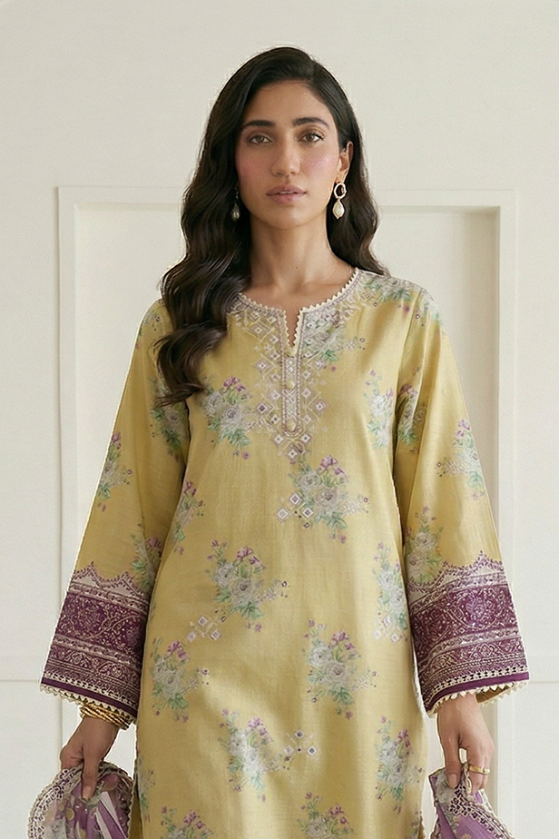Embroidered Shirt Shalwar Dupatta - 0709