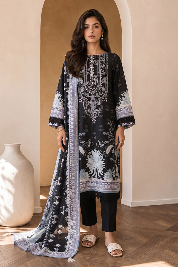 Embroidered Shirt Shalwar Dupatta - 0711