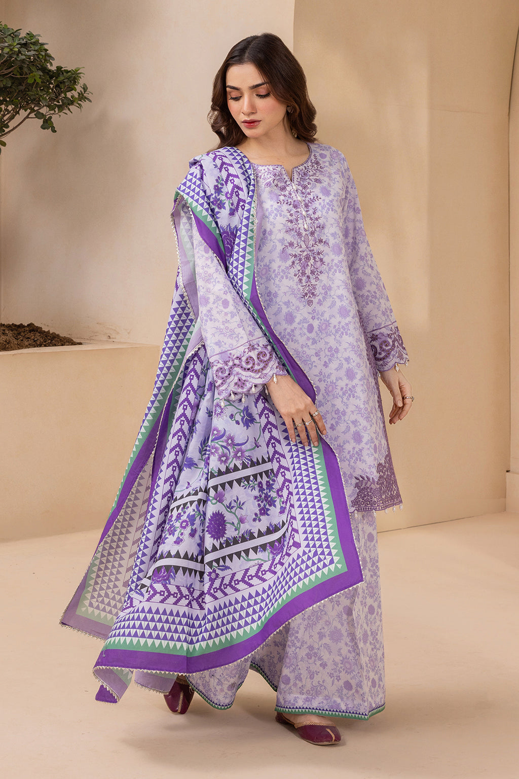 Embroidered Shirt Shalwar Dupatta - 0712