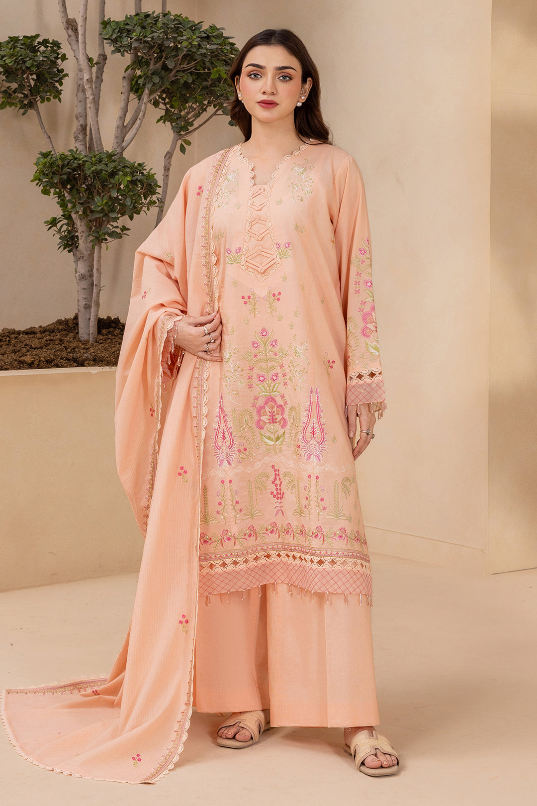 Embroidered Shirt Shalwar Dupatta - 0714