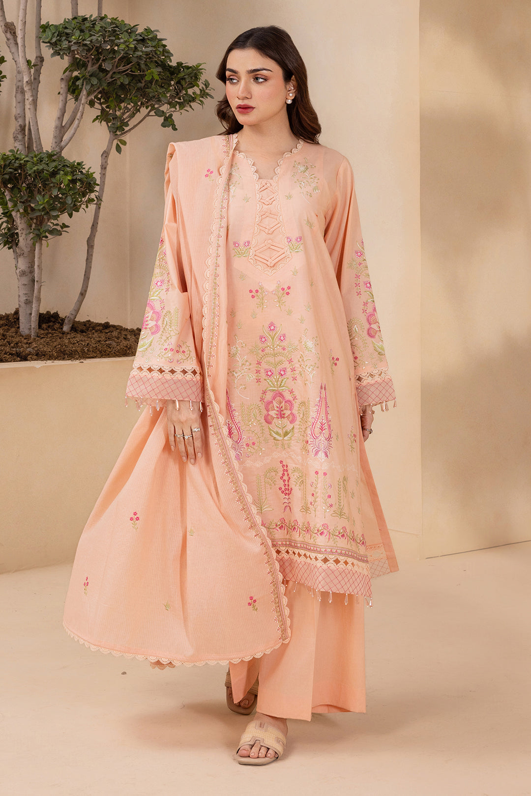 Embroidered Shirt Shalwar Dupatta - 0714
