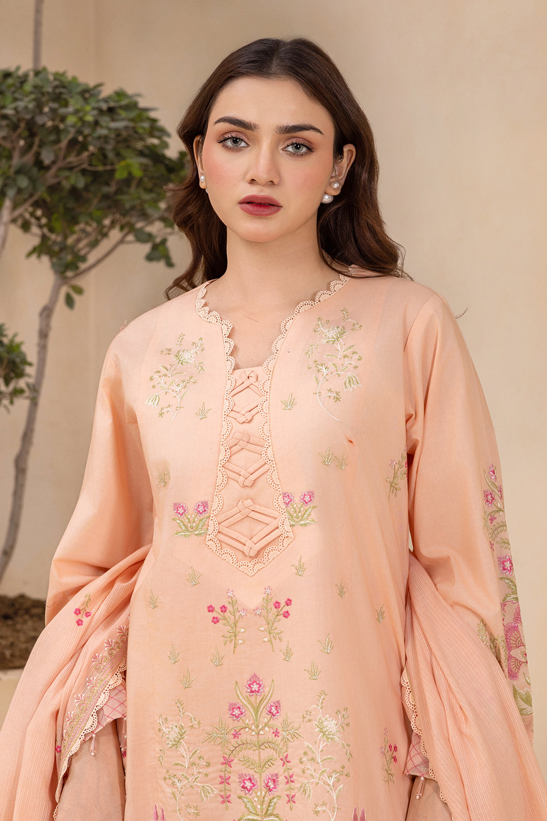 Embroidered Shirt Shalwar Dupatta - 0714