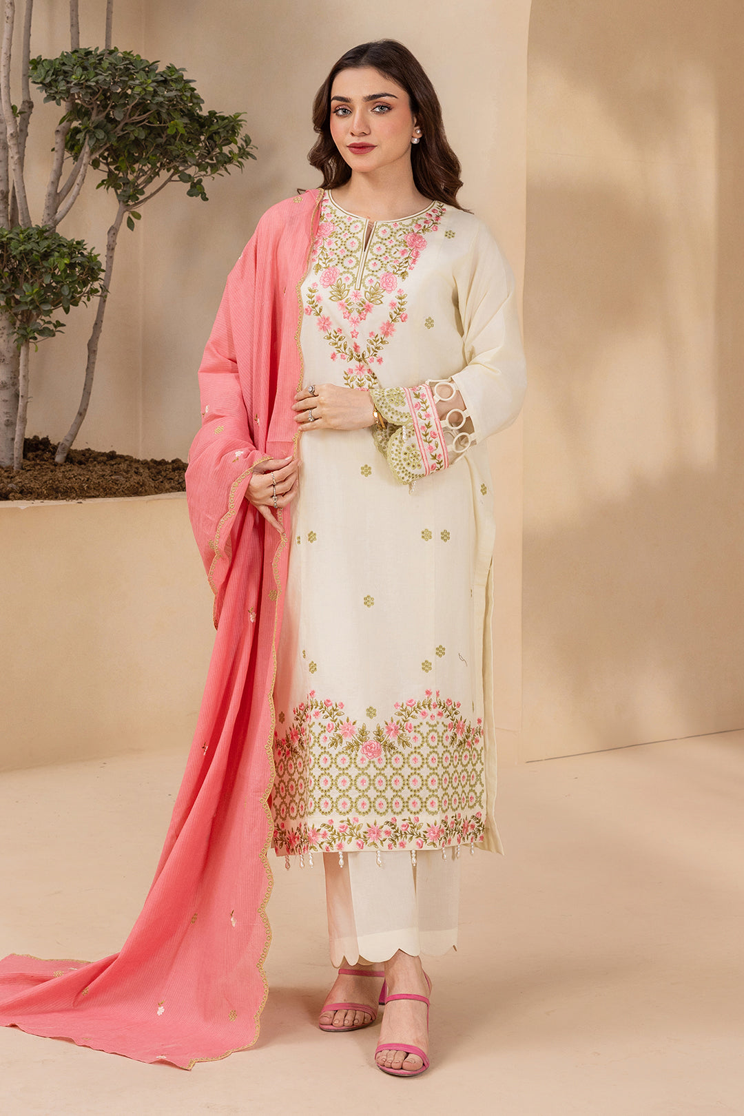Embroidered Shirt Shalwar Dupatta - 0716