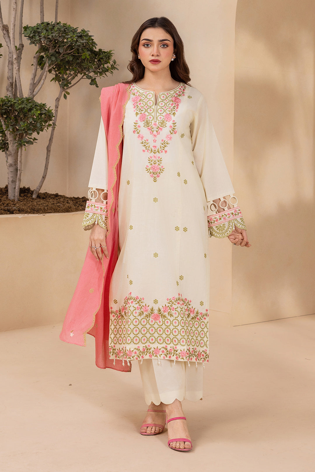 Embroidered Shirt Shalwar Dupatta - 0716