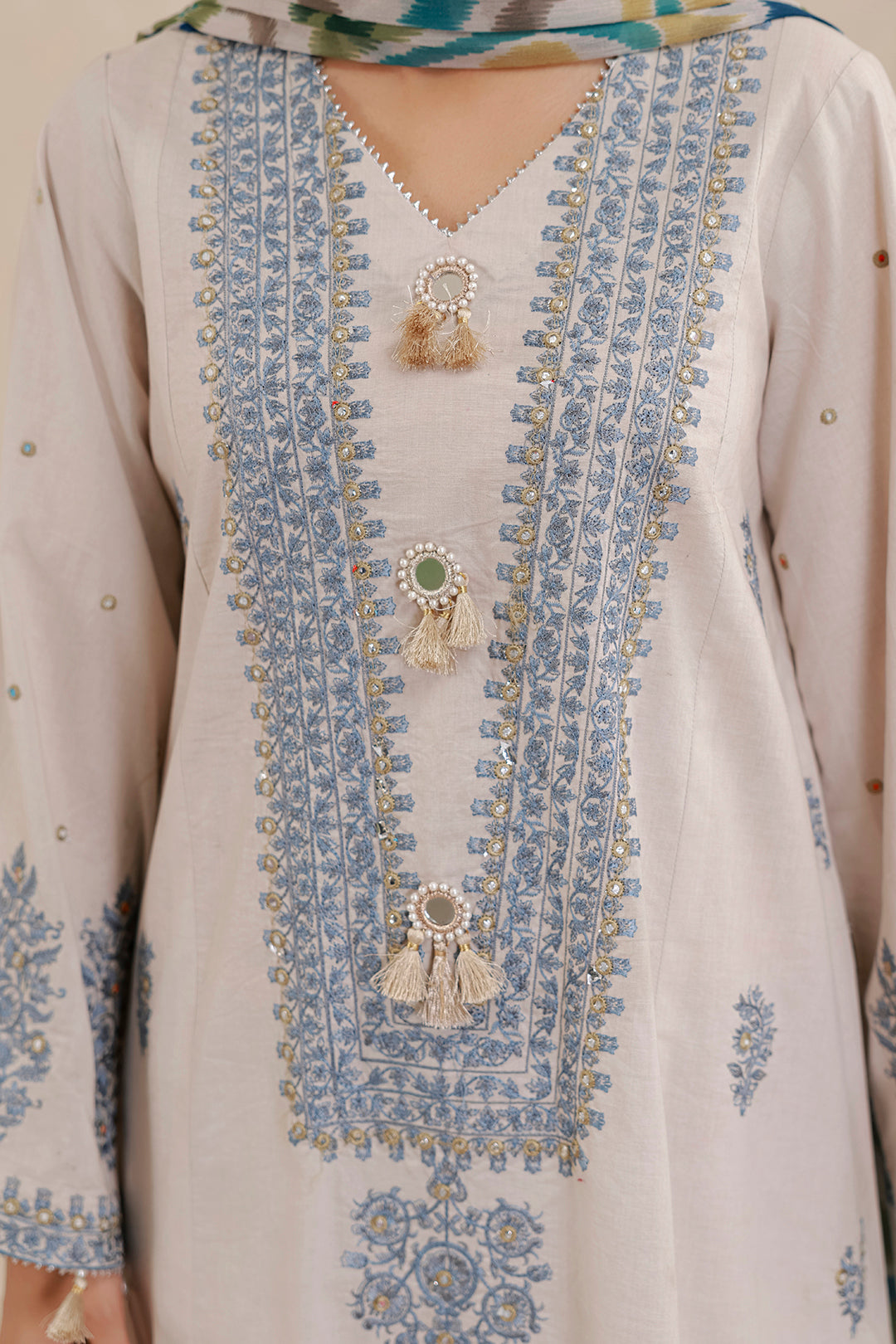 Embroidered Shirt Shalwar Dupatta - 0718