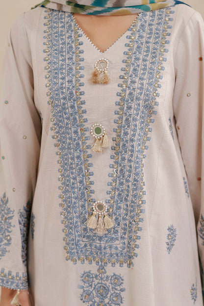 Embroidered Shirt Shalwar Dupatta - 0718