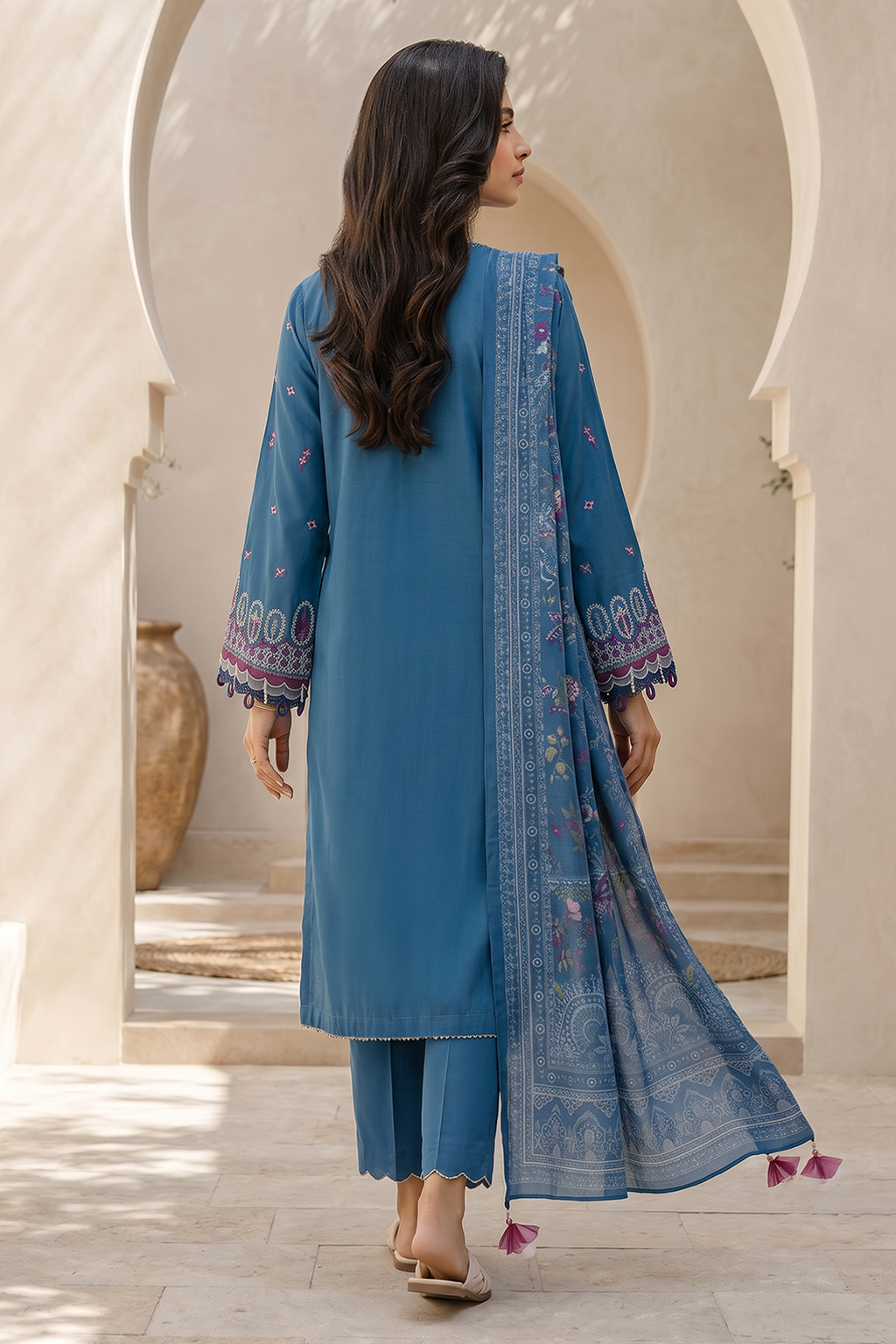 Embroidered Shirt Shalwar Dupatta - 0719