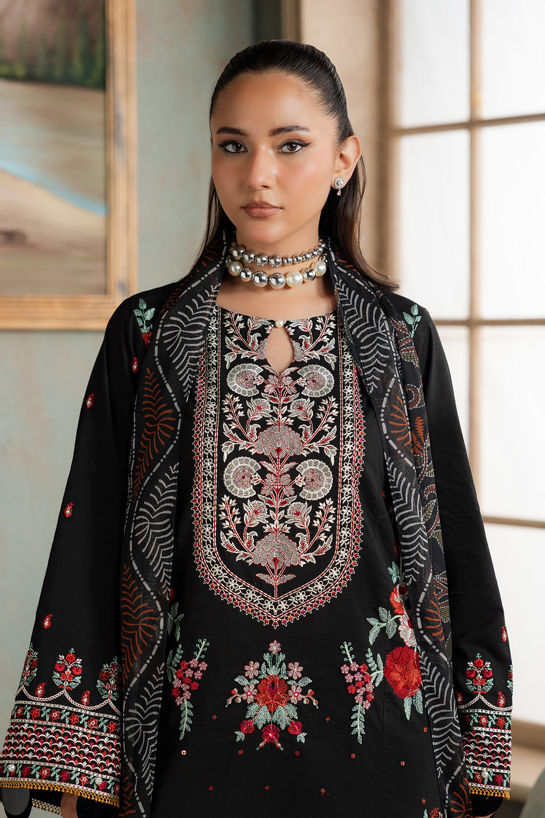 Embroidered Shirt Shalwar Dupatta - 0720