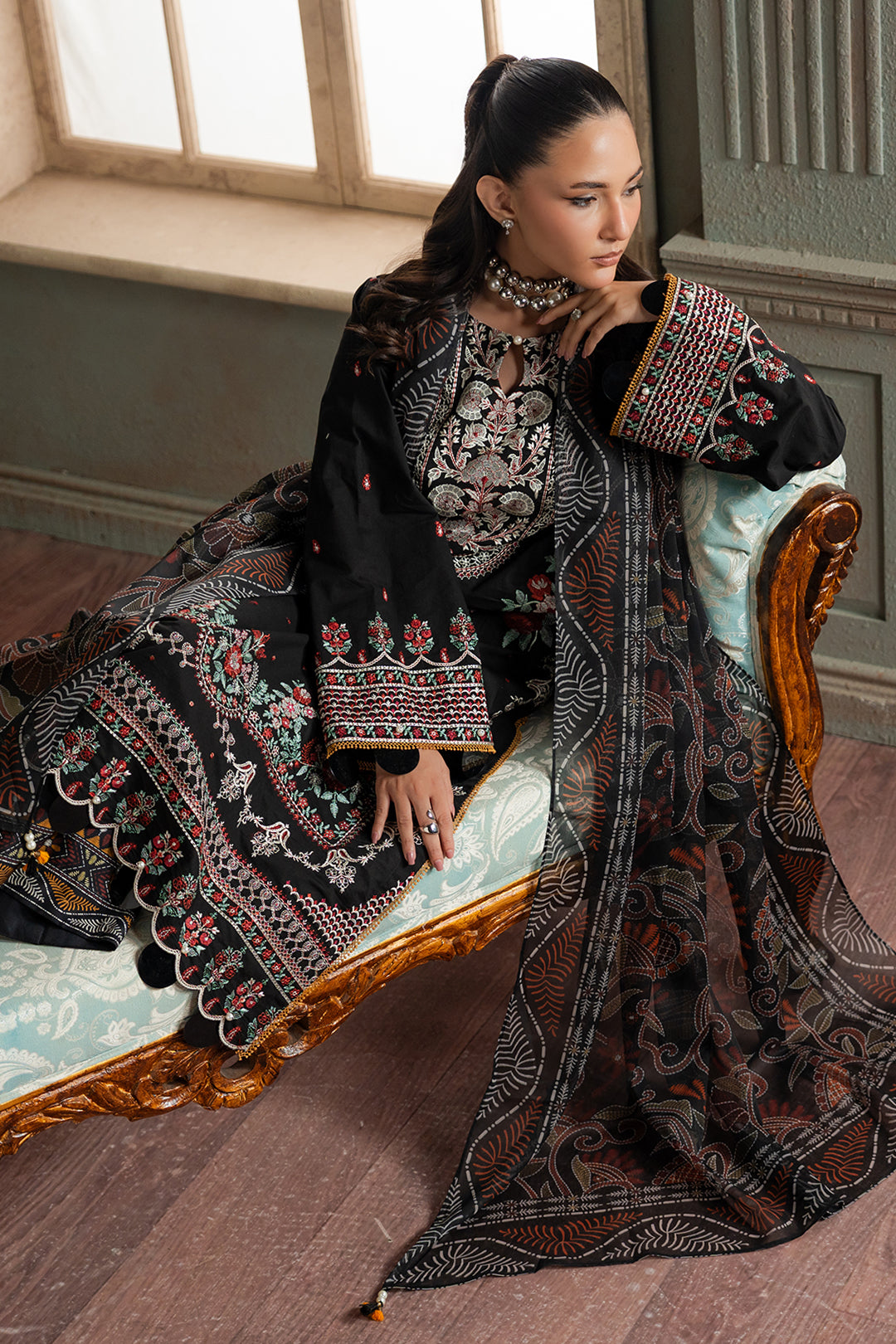 Embroidered Shirt Shalwar Dupatta - 0720