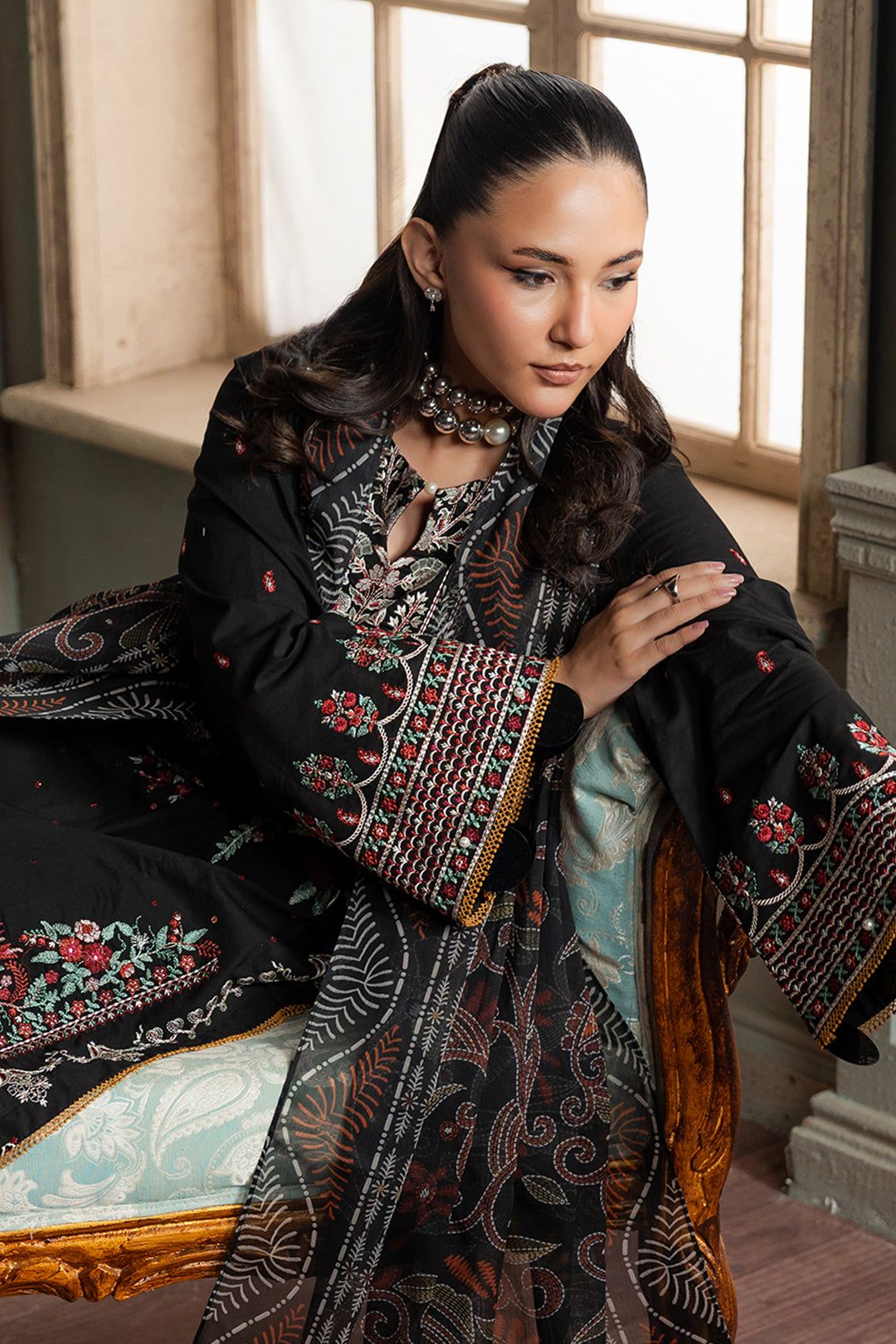 Embroidered Shirt Shalwar Dupatta - 0720