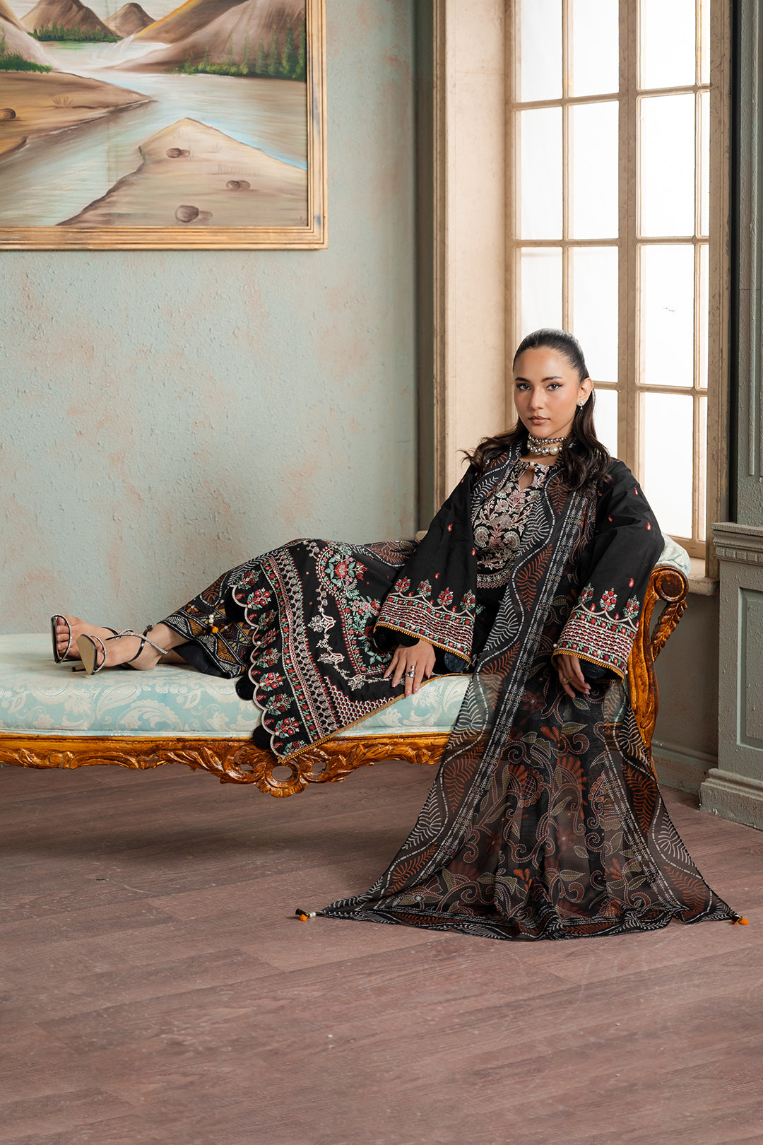 Embroidered Shirt Shalwar Dupatta - 0720