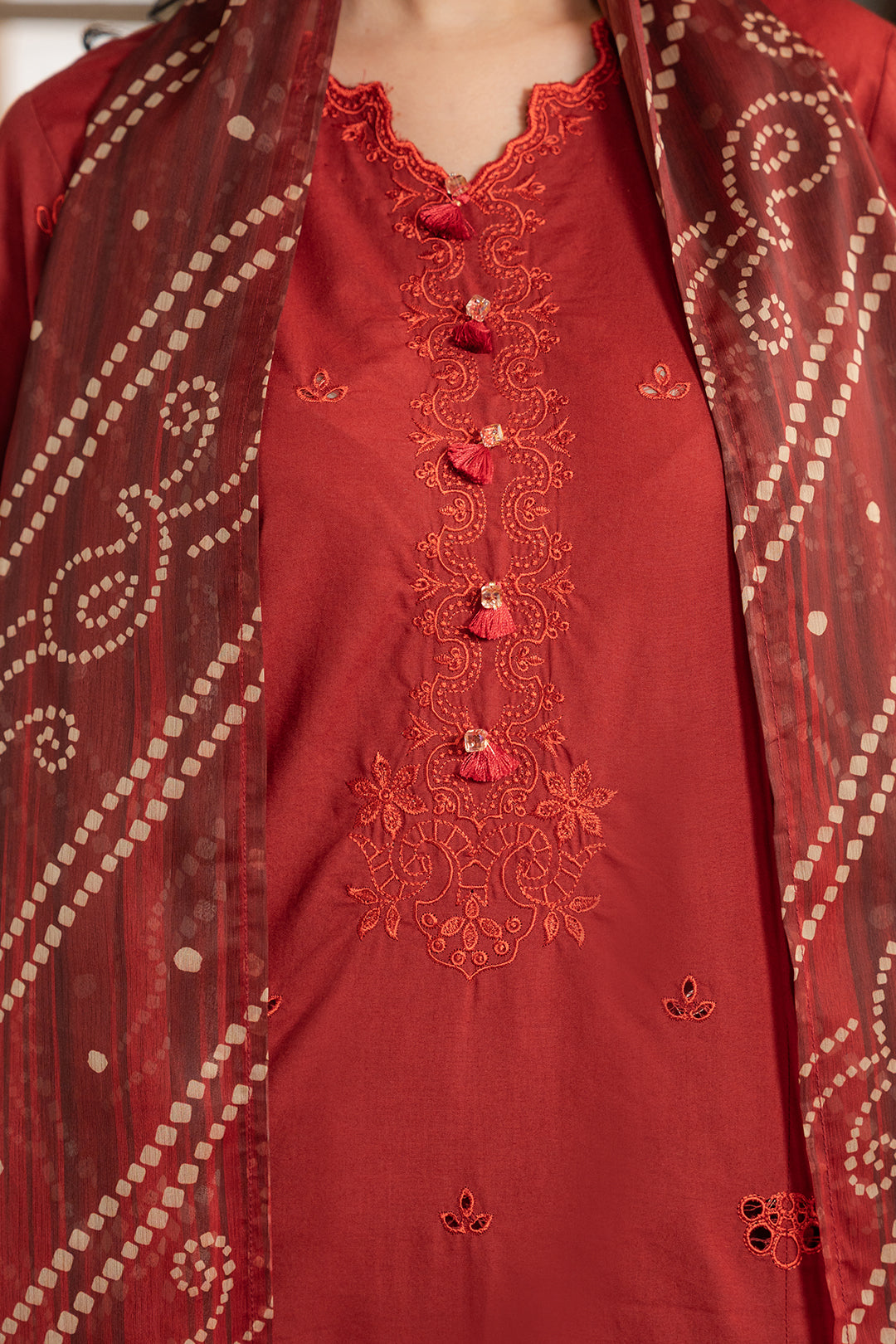 Embroidered Shirt Shalwar Dupatta - 0722