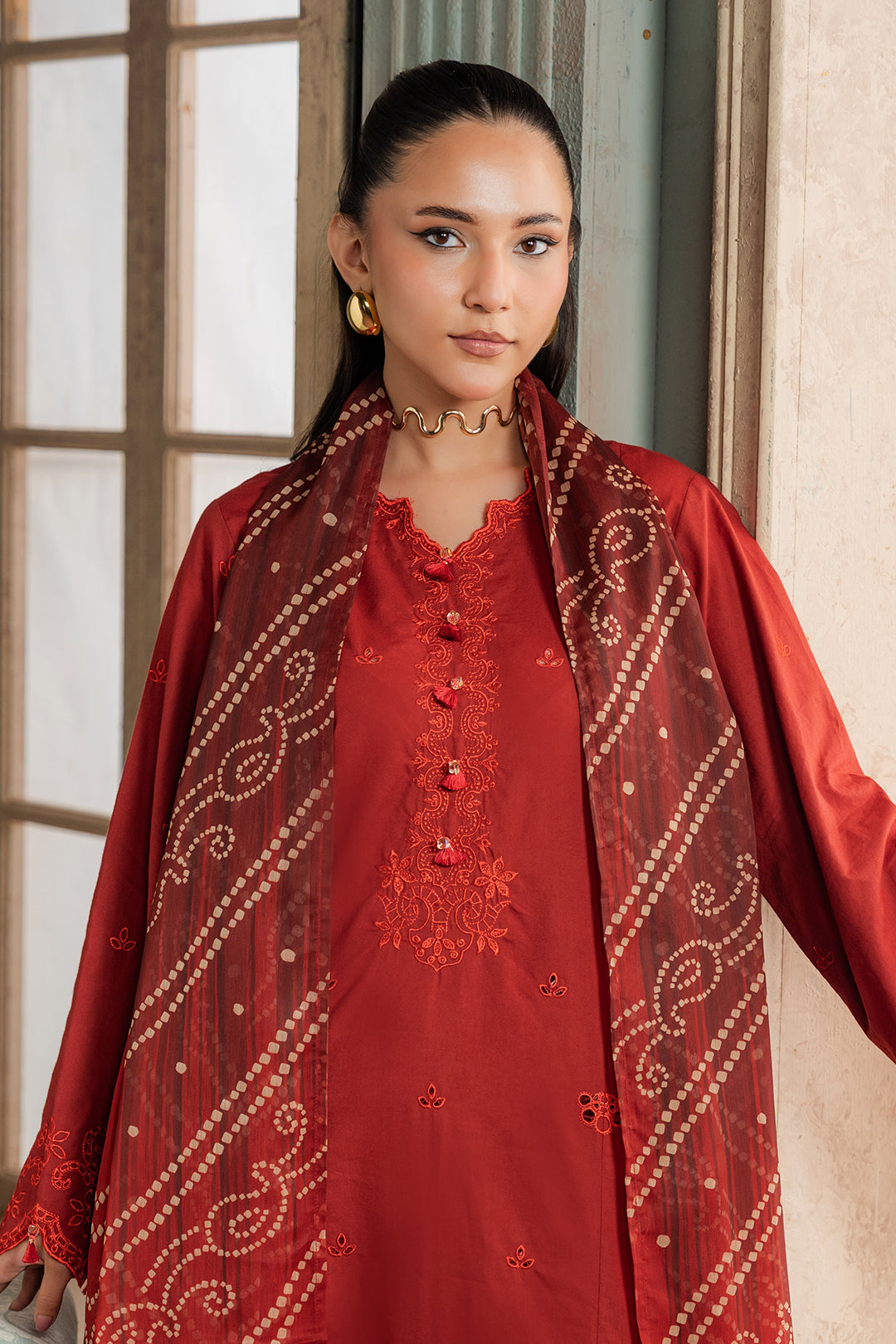 Embroidered Shirt Shalwar Dupatta - 0722