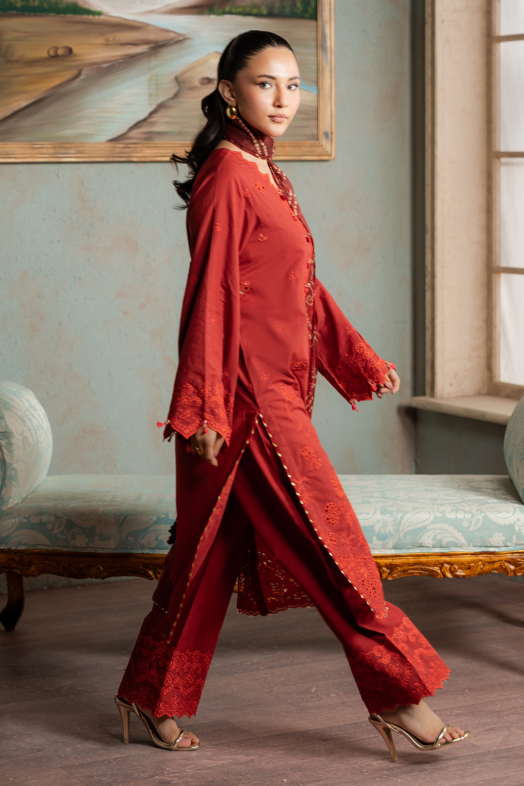 Embroidered Shirt Shalwar Dupatta - 0722