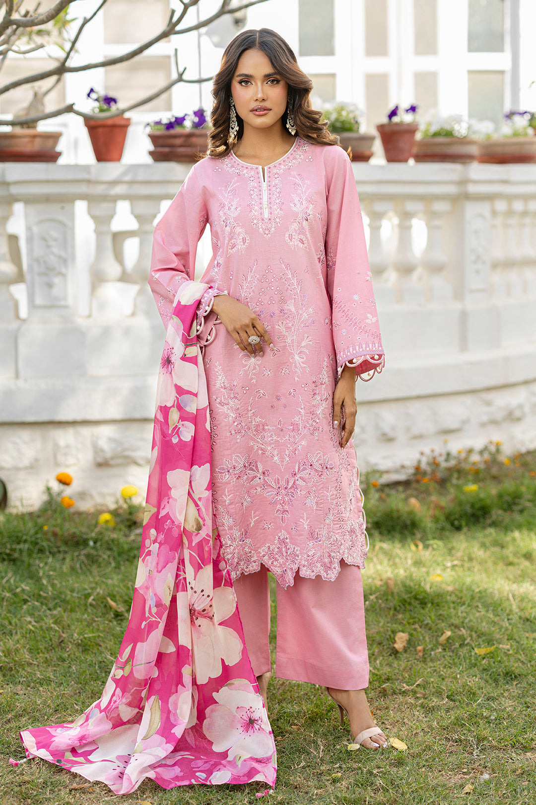 Embroidered Shirt Shalwar Dupatta - 0724