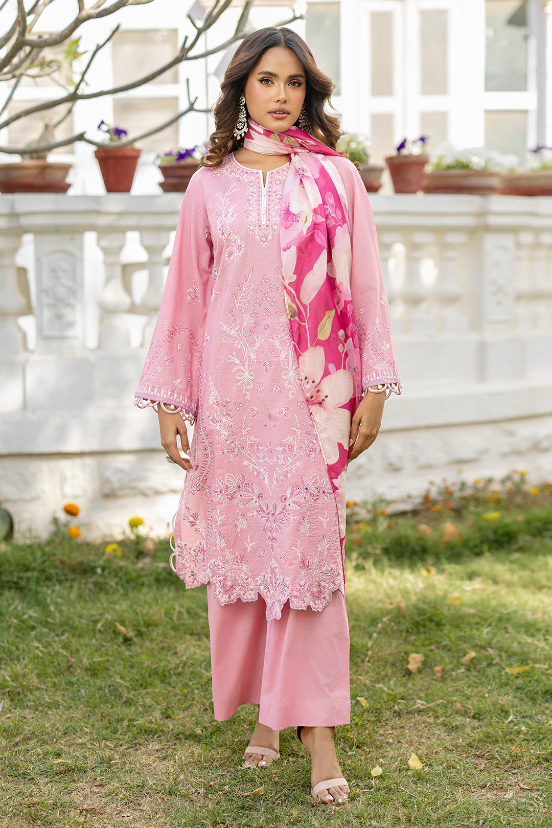 Embroidered Shirt Shalwar Dupatta - 0724