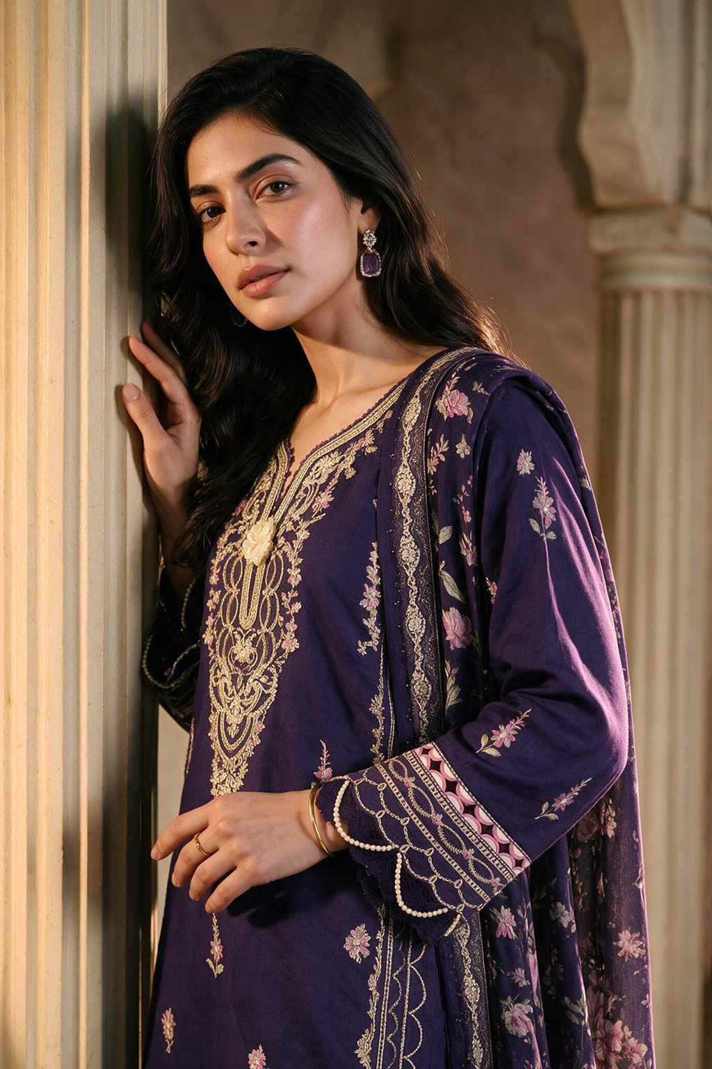 Embroidered Shirt Shalwar Dupatta - 0725
