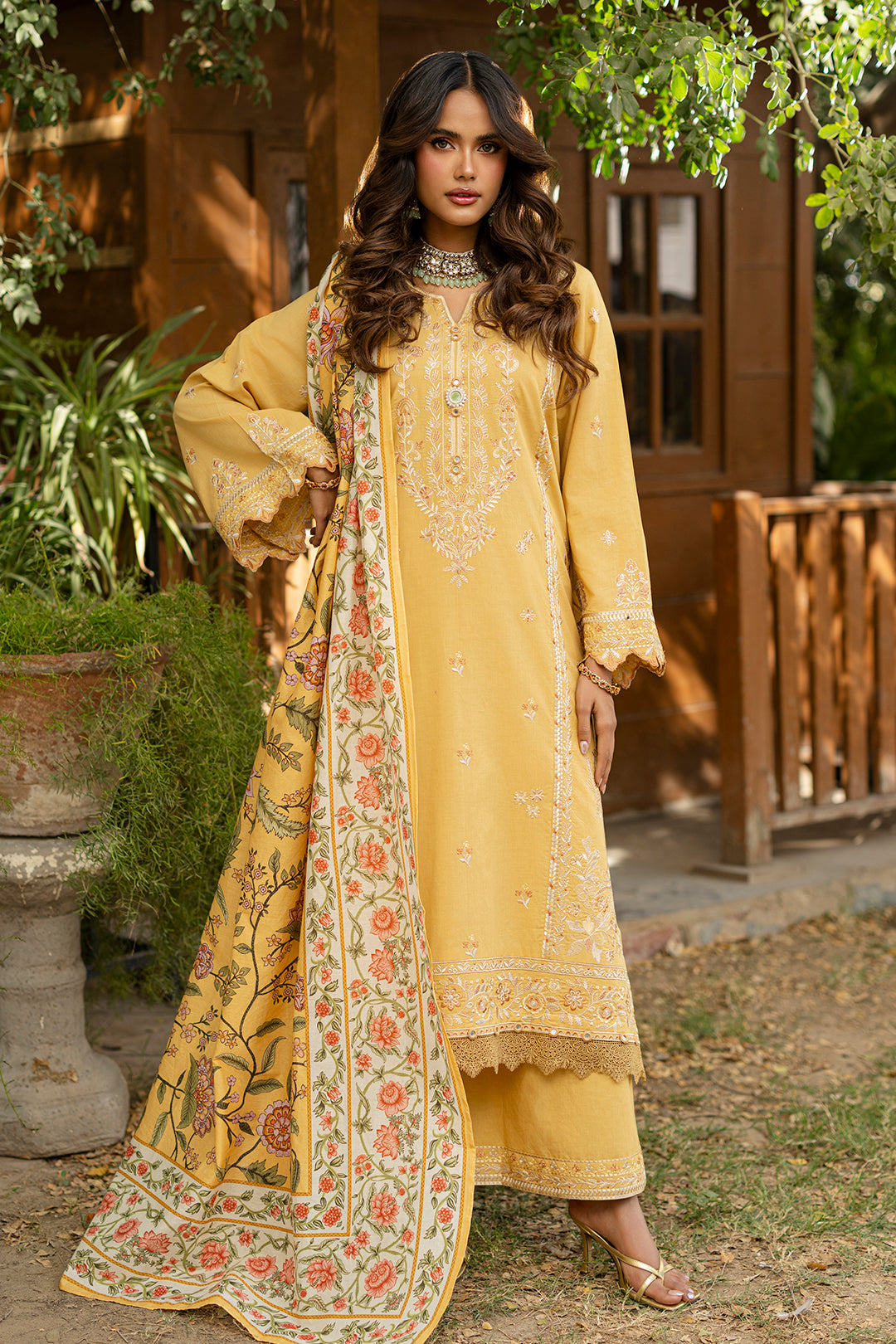 Embroidered Shirt Shalwar Dupatta - 0726