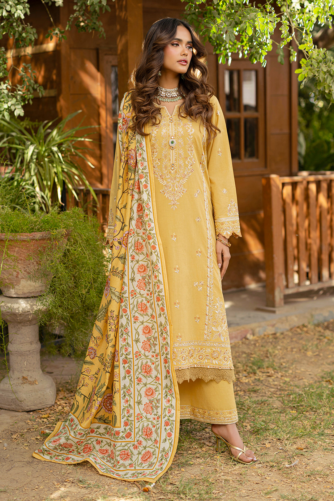 Embroidered Shirt Shalwar Dupatta - 0726