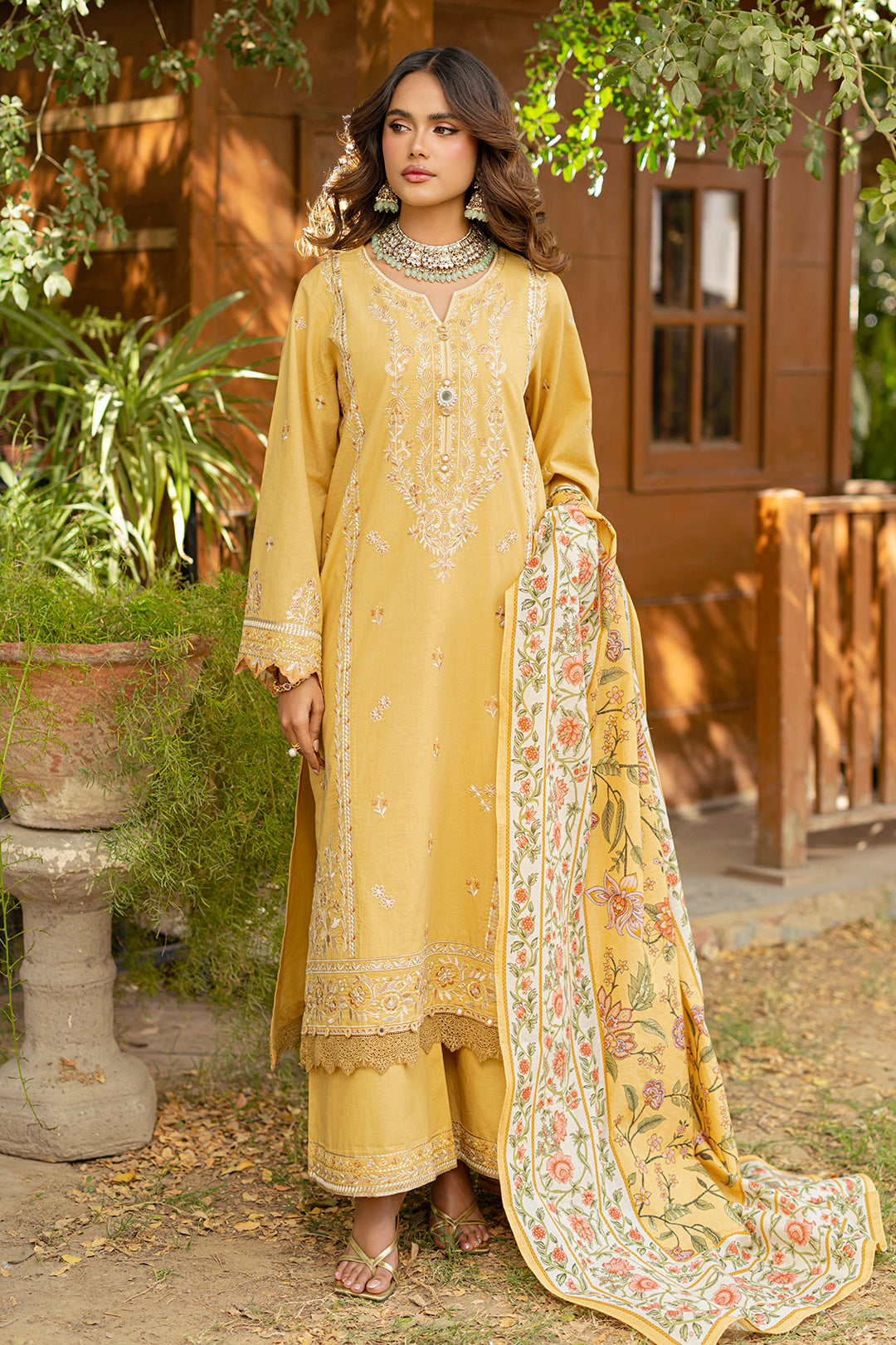 Embroidered Shirt Shalwar Dupatta - 0726