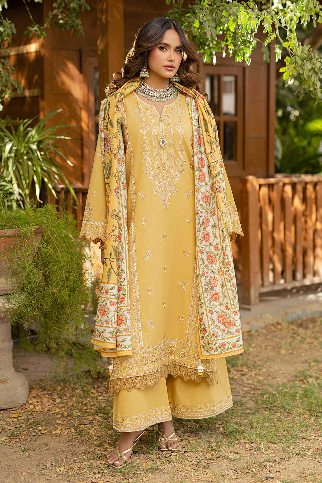 Embroidered Shirt Shalwar Dupatta - 0726